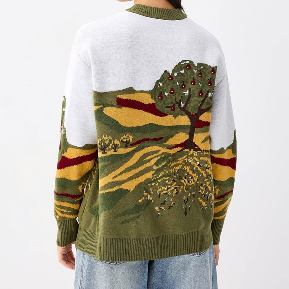 Landscape Green & White Crewneck Sweater - Picture 2 of 2